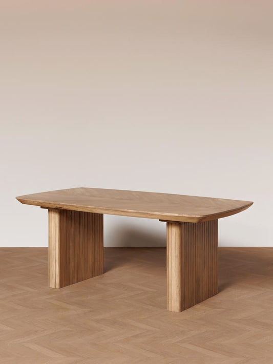 Table dîner manguier style parquet Demira 190 cm angle — Bōme