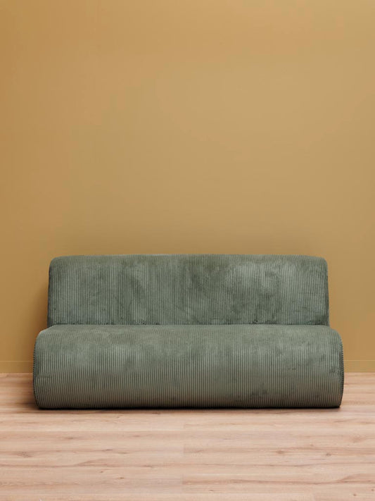 Banquette velours côtelé vert sauge Tribeca vue de face — Bōme