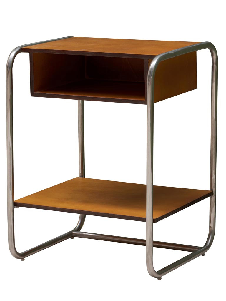 Table d'appoint bouleau chrome Meritt fond blanc — Bōme