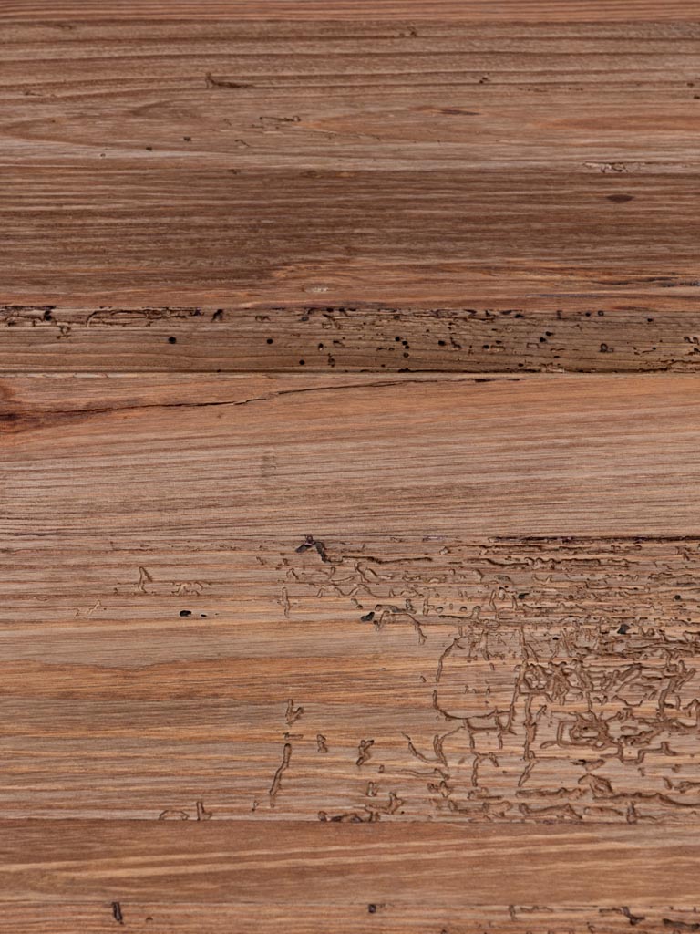 Détail nœuds pin recyclé naturel plateau table Authentique — Bōme