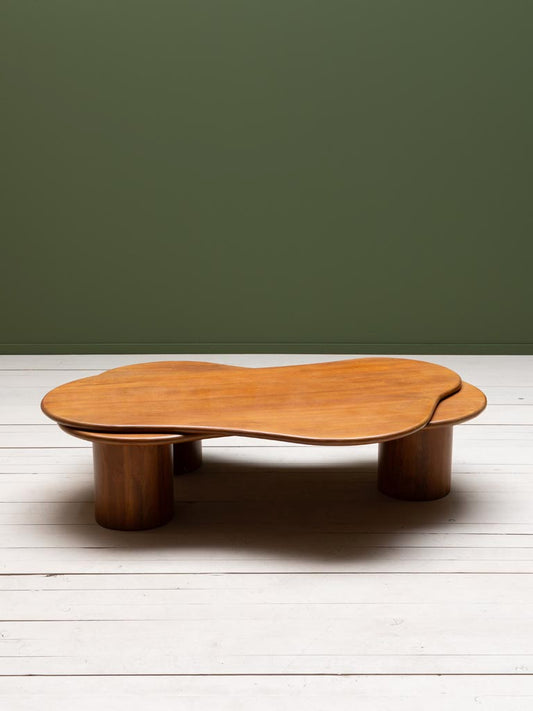 Table basse Synergy manguier pieds cylindriques profil — Bōme