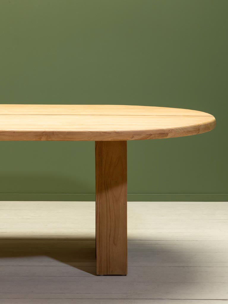 Détail pied structure teck table ovale Atlas — Bōme