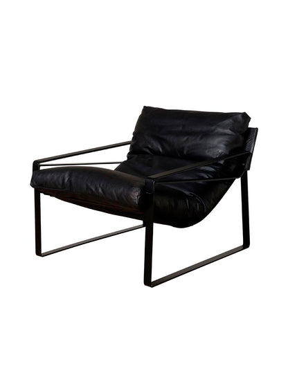 Fauteuil Lounge Cuir Noir Gabor