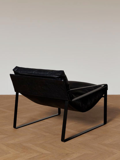 Fauteuil Lounge Cuir Noir Gabor