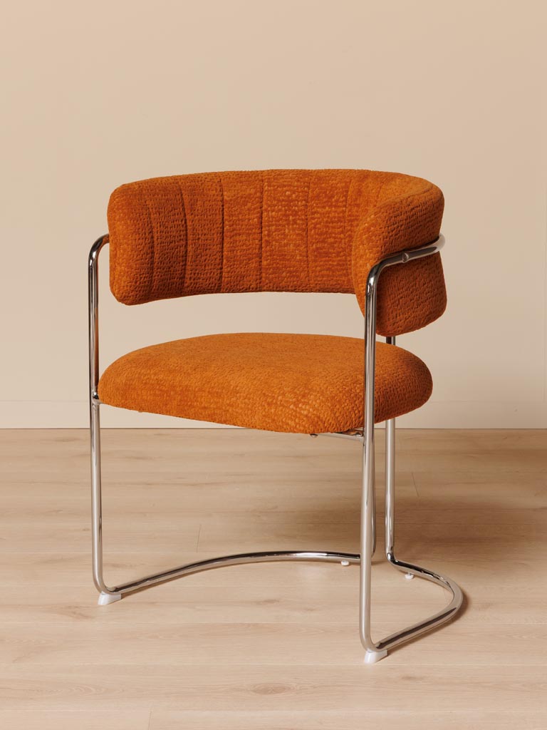 Chaise chrome tissu marron London vue de face — Bōme