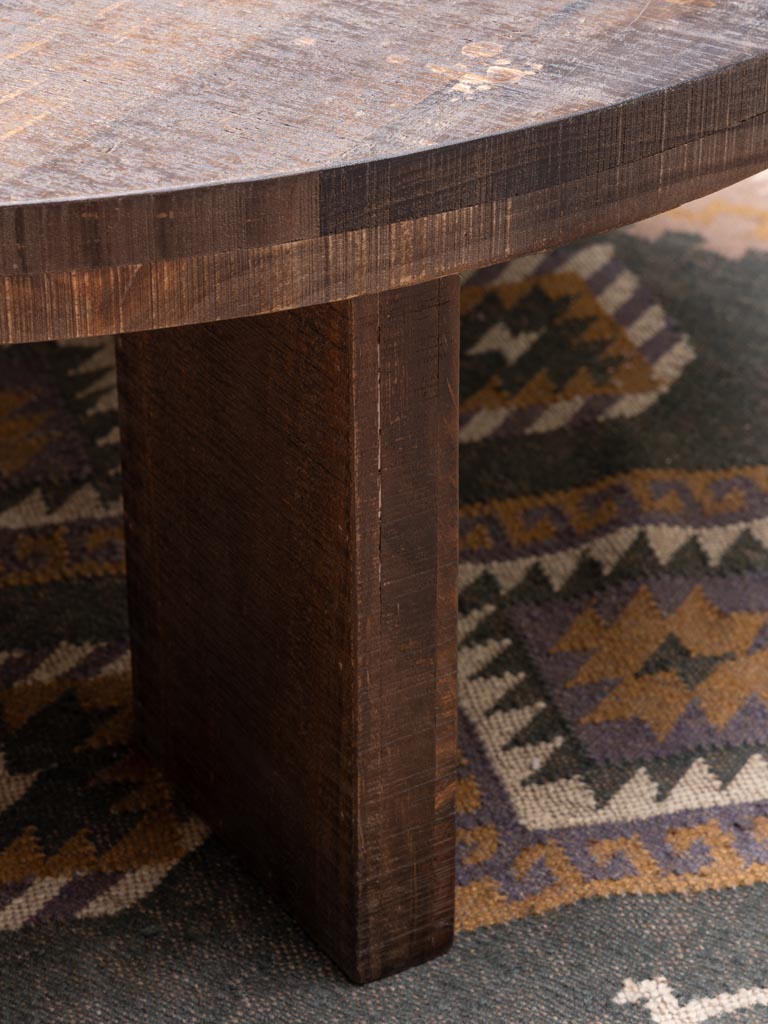 Détail pieds rectangulaires manguier patine table Palo — Bōme