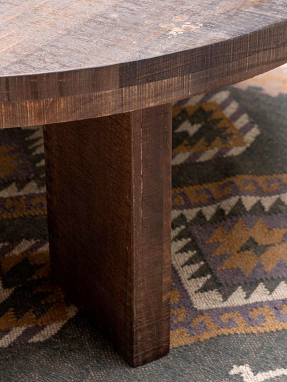Détail pieds rectangulaires manguier patine table Palo — Bōme