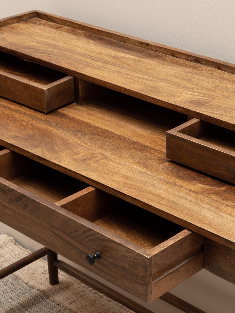 Détail niche et tiroirs rehausse bureau Beauvoir — Bōme