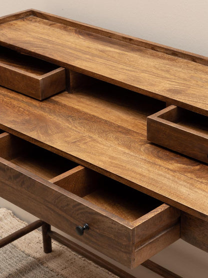 Détail niche et tiroirs rehausse bureau Beauvoir — Bōme