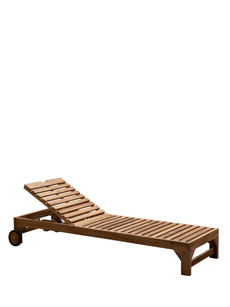 Transat teck massif roulettes Tirama 200 cm — Bōme