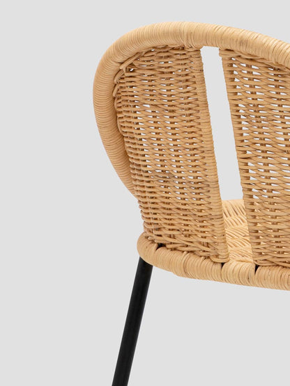 Détail tressage rotin naturel chaise de bar Bermuda — Bōme