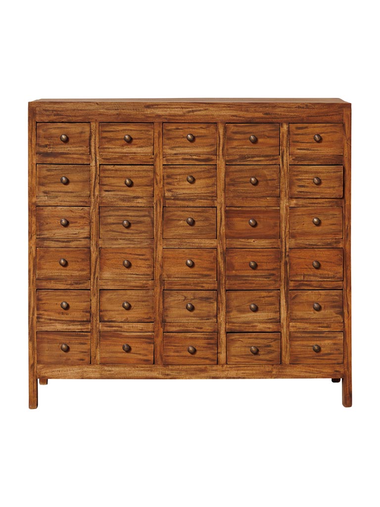 Commode 30 tiroirs acajou Mercerie fond blanc — Bōme