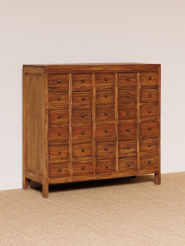 Commode Mercerie acajou bois chaud profil — Bōme