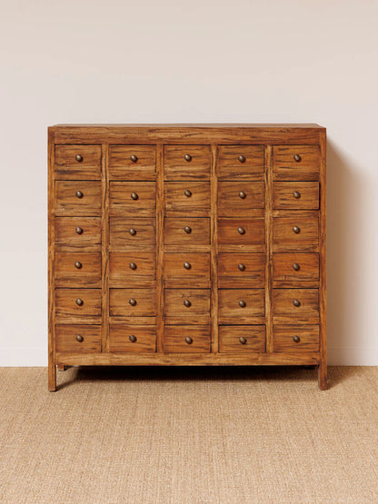 Commode acajou 30 tiroirs Mercerie vue de face — Bōme