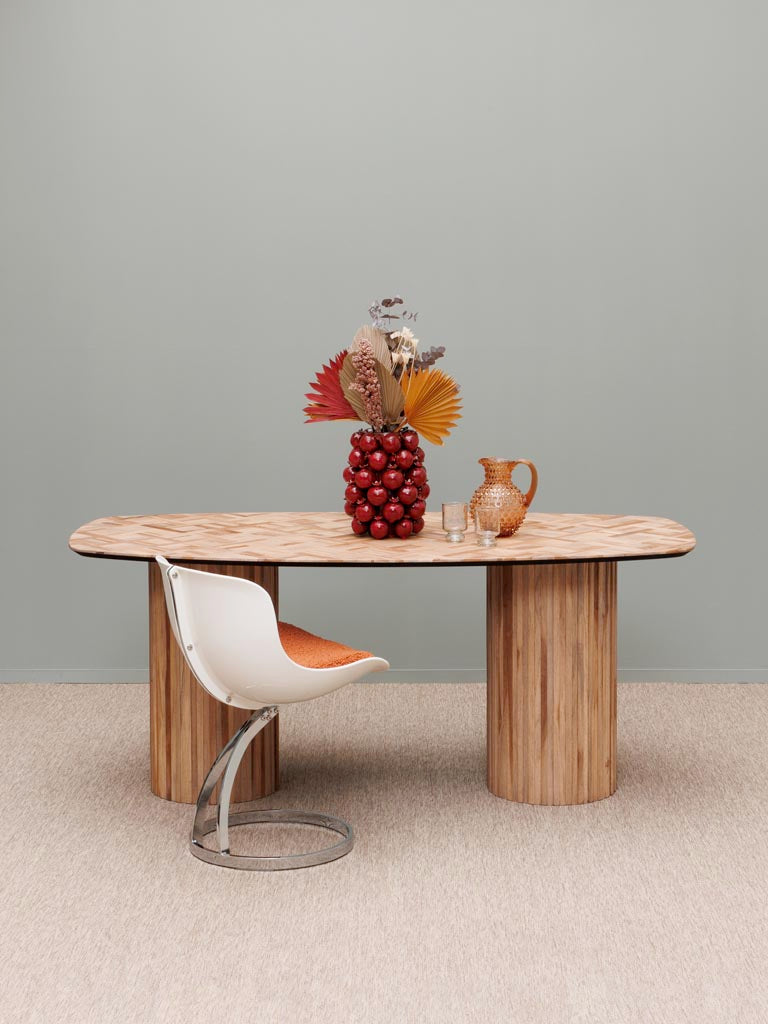 Table Alezan teck marqueterie avec une chaise design— Bōme