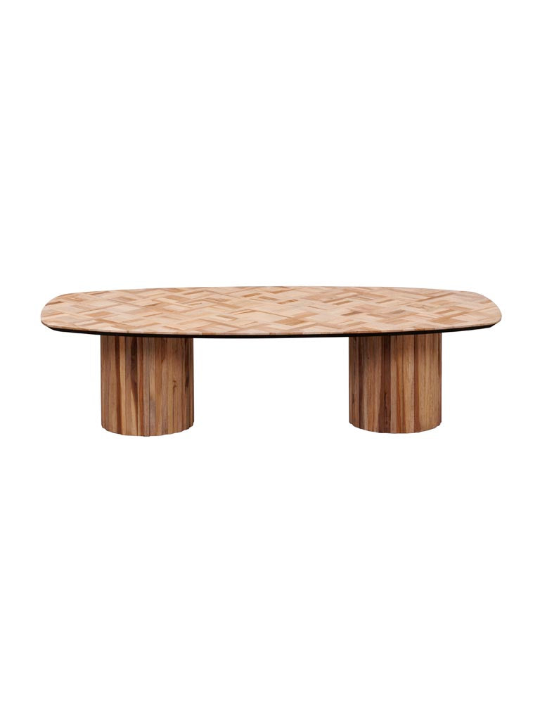 Table basse teck recyclé Alezan fond neutre — Bōme
