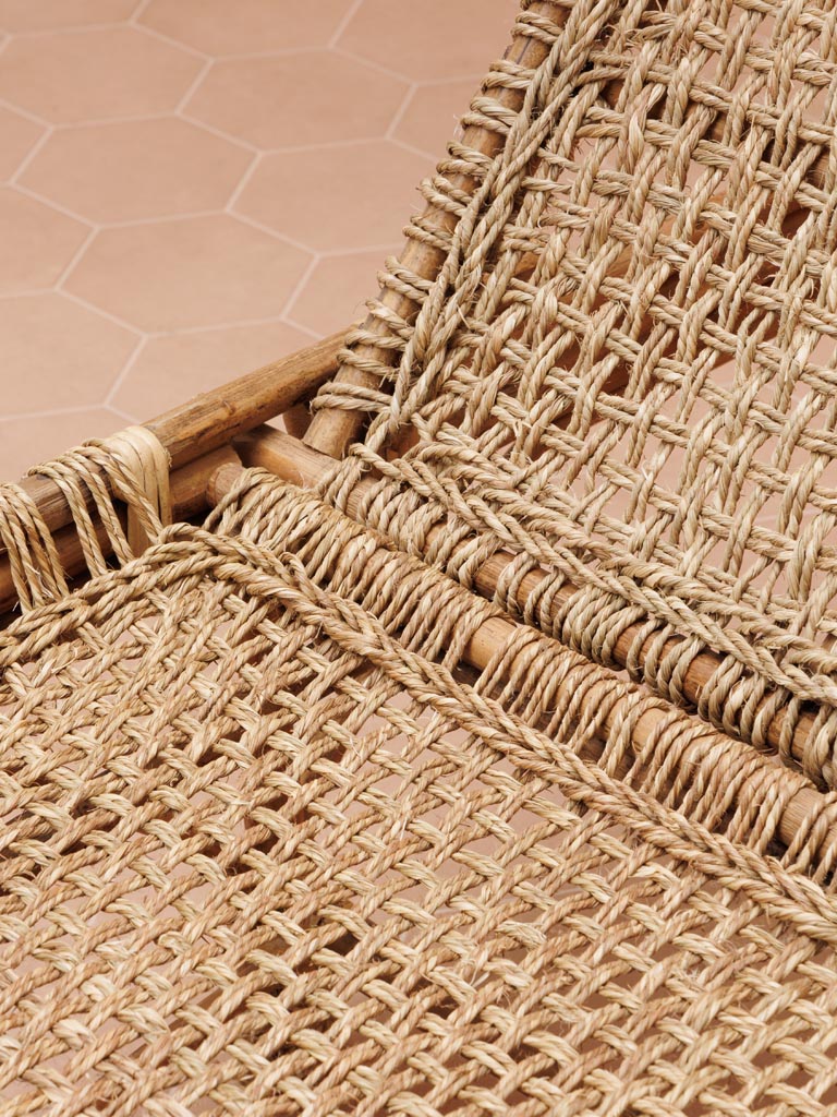 Détail tressage osier naturel bain de soleil Colombo — Bōme