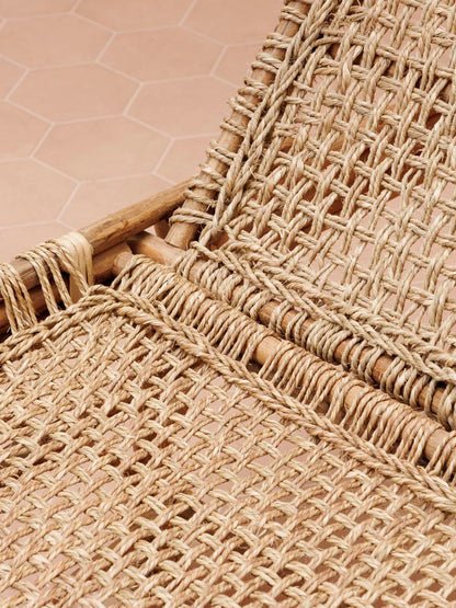 Détail tressage osier naturel bain de soleil Colombo — Bōme