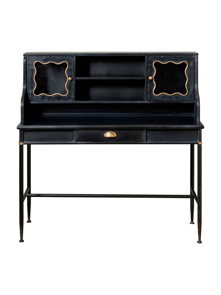Bureau design Sagan fer verre doré fond neutre — Bōme