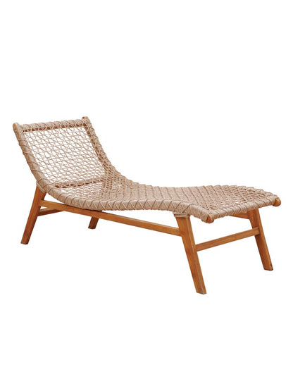 Chaise longue teck corde géométrique Kuta 166 cm — Bōme