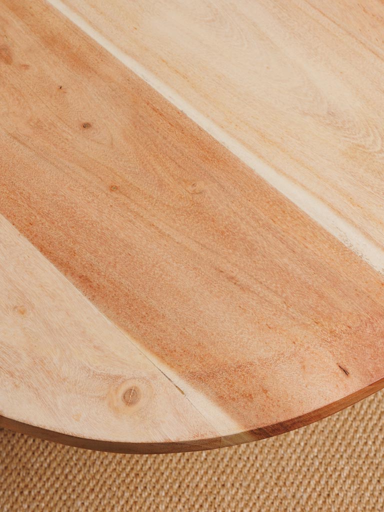 Détail veines acacia massif bois clair table basse Aphrodite — Bōme