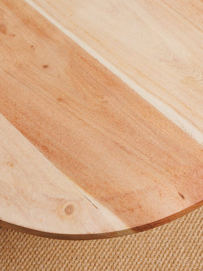Détail veines acacia massif bois clair table basse Aphrodite — Bōme