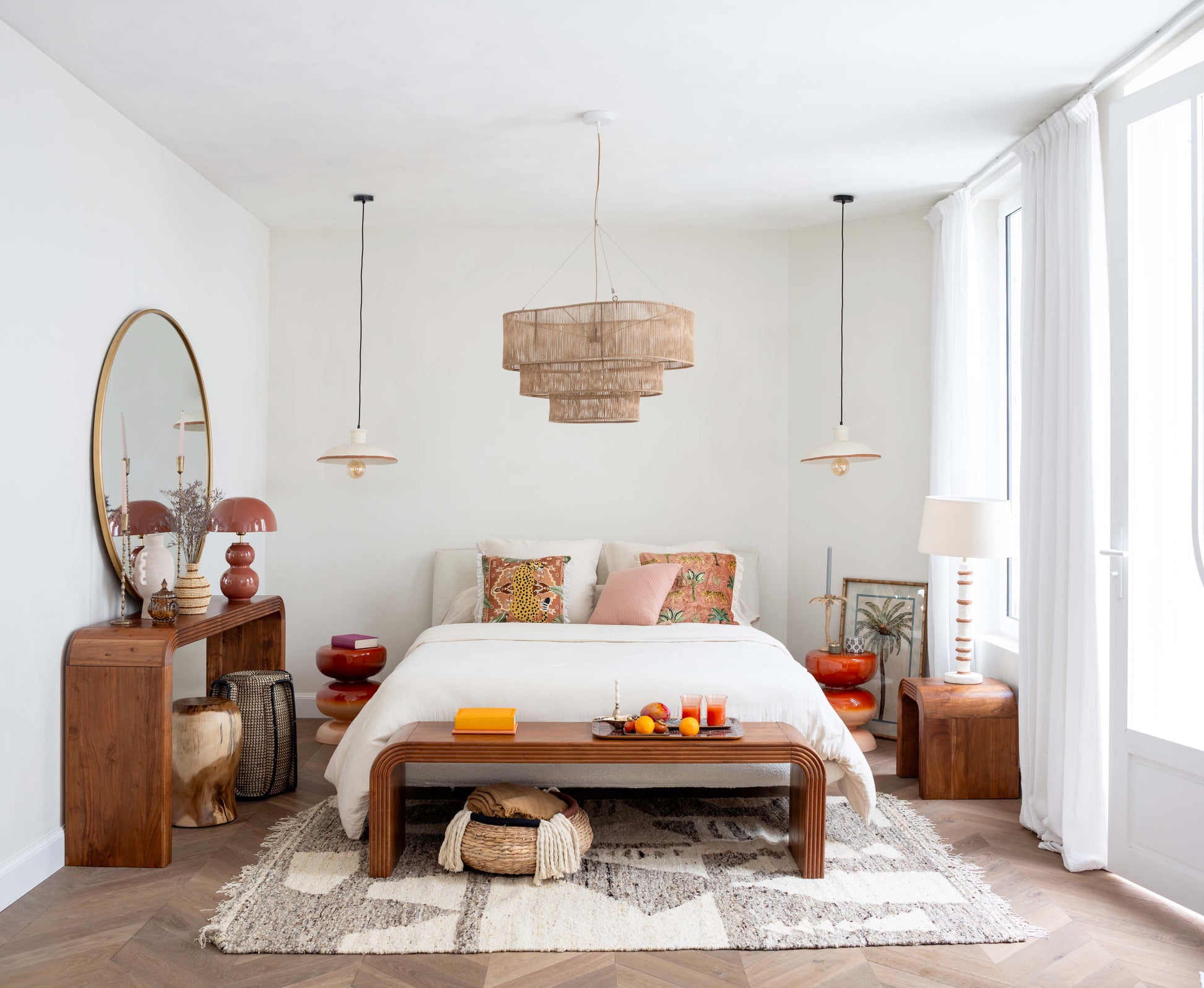 Banc Arcadia acacia dans une chambre lumineuse — Bōme