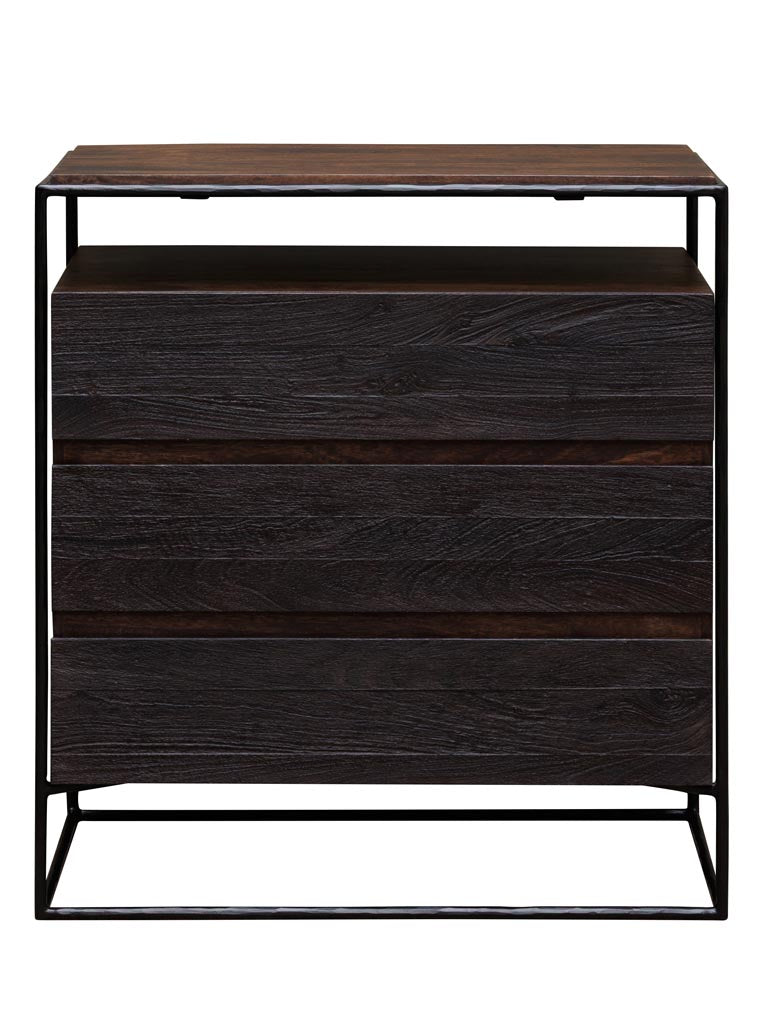 Commode 3 tiroirs manguier fer forgé Forjia fond blanc — Bōme
