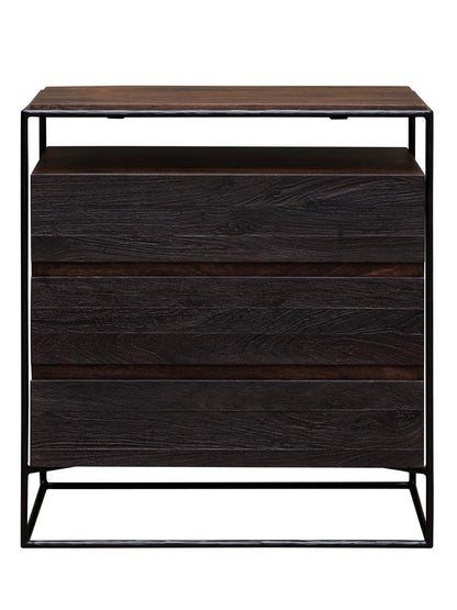 Commode 3 tiroirs manguier fer forgé Forjia fond blanc — Bōme