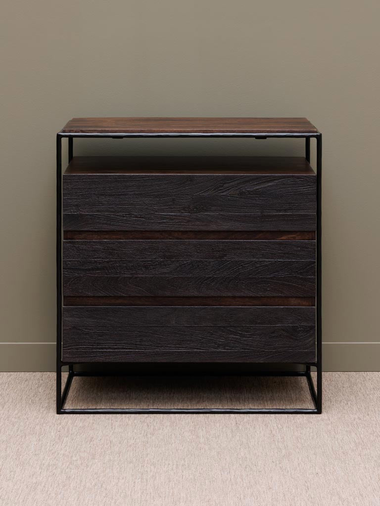 Commode manguier fer forgé 3 tiroirs Forjia vue de face — Bōme