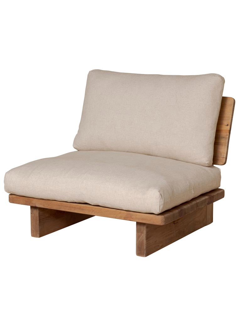 Fauteuil grand confort tissu beige Nordic