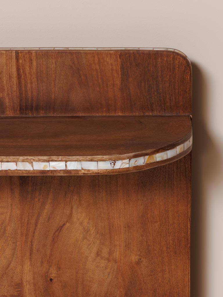 Détail incrustations corne naturelle ivoire console Argana — Bōme