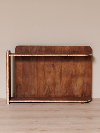 Console manguier incrustations corne ivoire Argana vue de face — Bōme