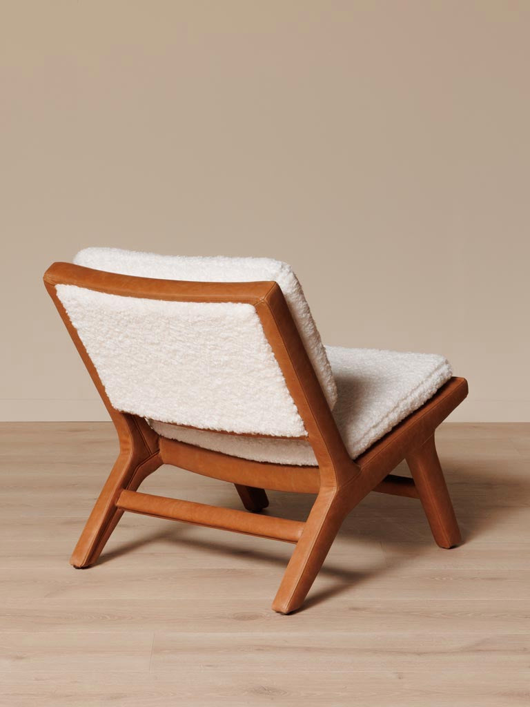 Fauteuil cuir marron assise généreuse Méribel — Bōme