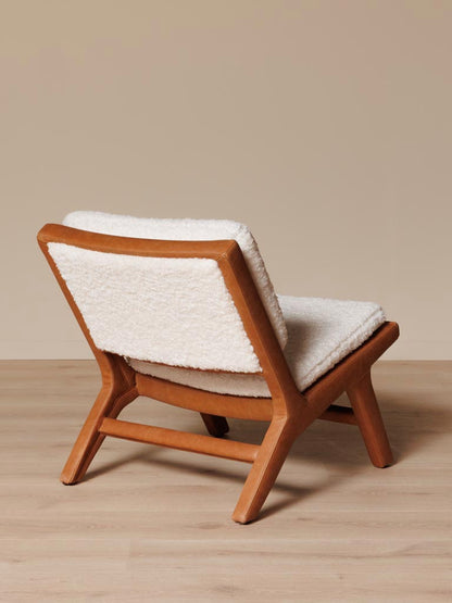 Fauteuil cuir marron assise généreuse Méribel — Bōme
