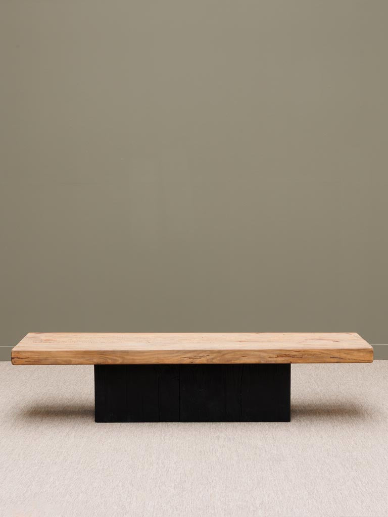 Table basse bicolore pin recyclé Dionysos 180 cm vue de face — Bōme
