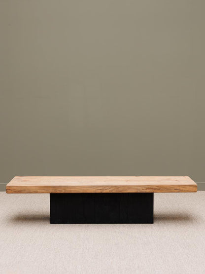 Table basse bicolore pin recyclé Dionysos 180 cm vue de face — Bōme