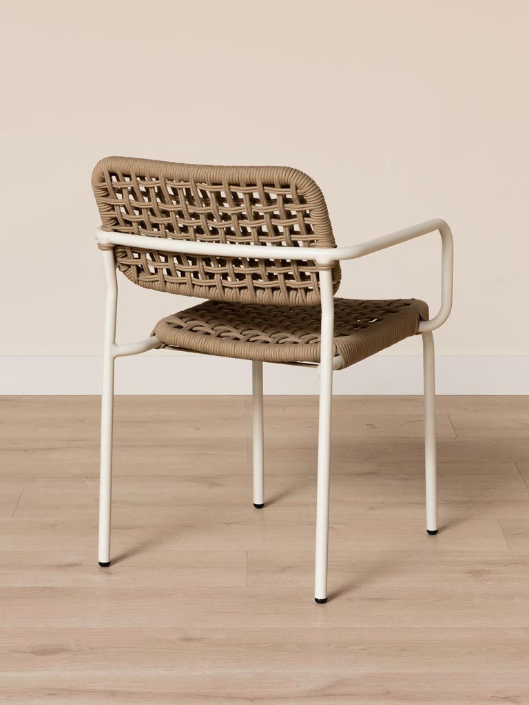 Chaise Riviera dos tressage corde beige aluminium — Bōme