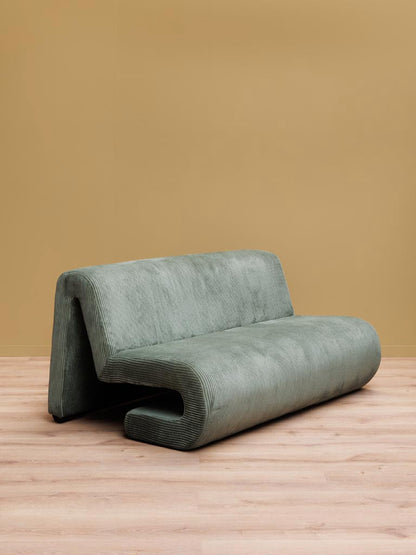 Banquette velours côtelé vert sauge Tribeca vue de face — Bōme