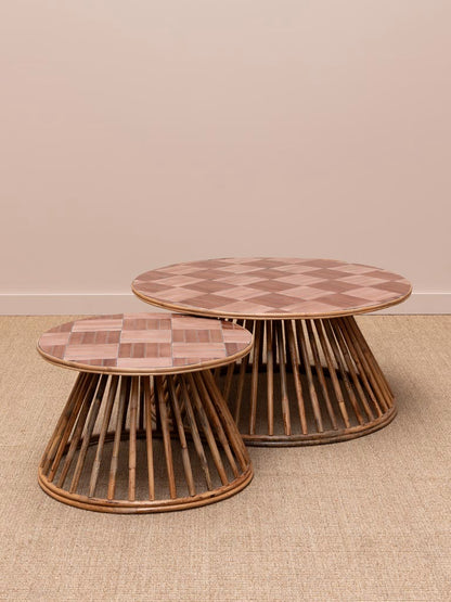 2 tables basses Chandra céramique rose — Bōme