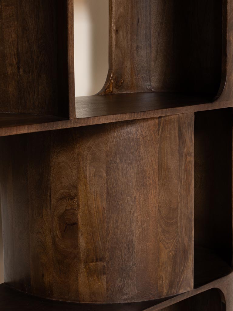 Détail veines manguier massif bois foncé étagère Marini — Bōme