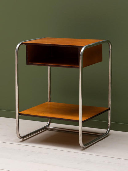 Table d'appoint bouleau chrome Meritt angle 3/4 — Bōme