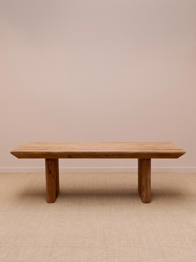 Table à manger pin recyclé bois noirci japandi Authentique 240 cm — Bōme