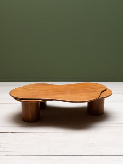 Table basse Synergy manguier pieds cylindriques profil — Bōme