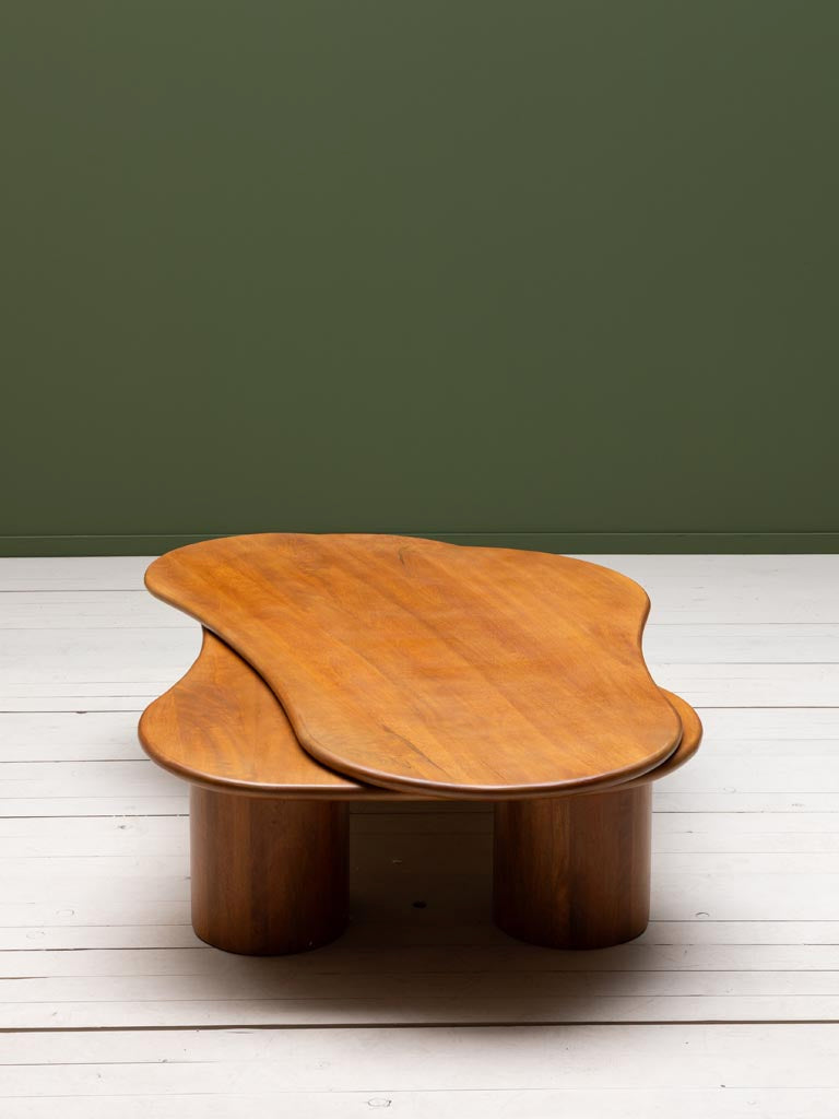 Table basse nuage manguier bois chaud Synergy vue de face — Bōme