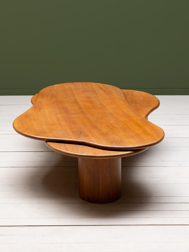 Table basse nuage manguier bois chaud Synergy vue de face — Bōme