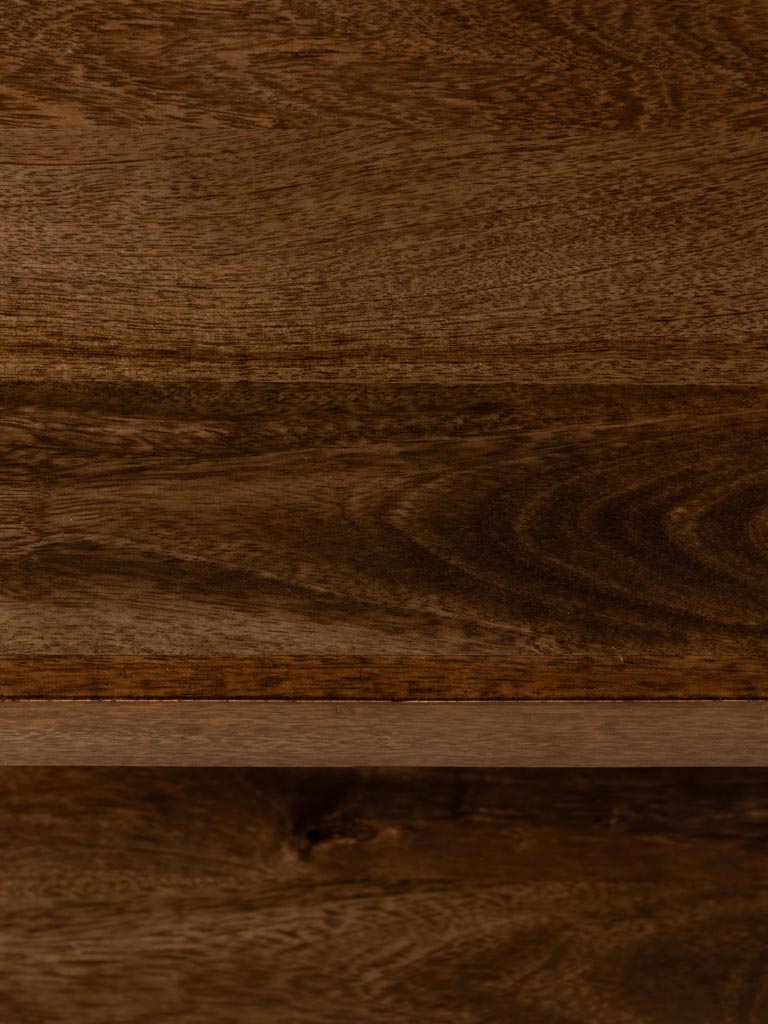 Détail veines manguier bois foncé table basse Looping — Bōme