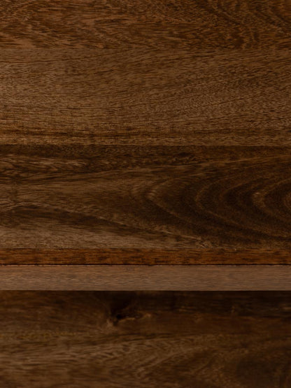 Détail veines manguier bois foncé table basse Looping — Bōme