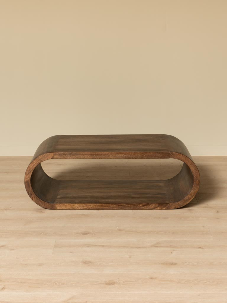 Table basse Looping manguier forme boucle profil — Bōme