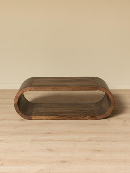 Table basse Looping manguier forme boucle profil — Bōme